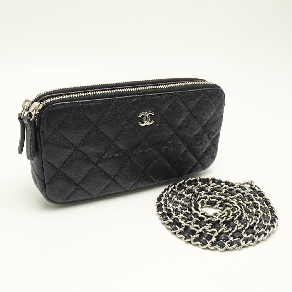 Chanel Matelasse Chain Wallet Diagonal Soft Caviar Skin Black - Picture 2 of 6
